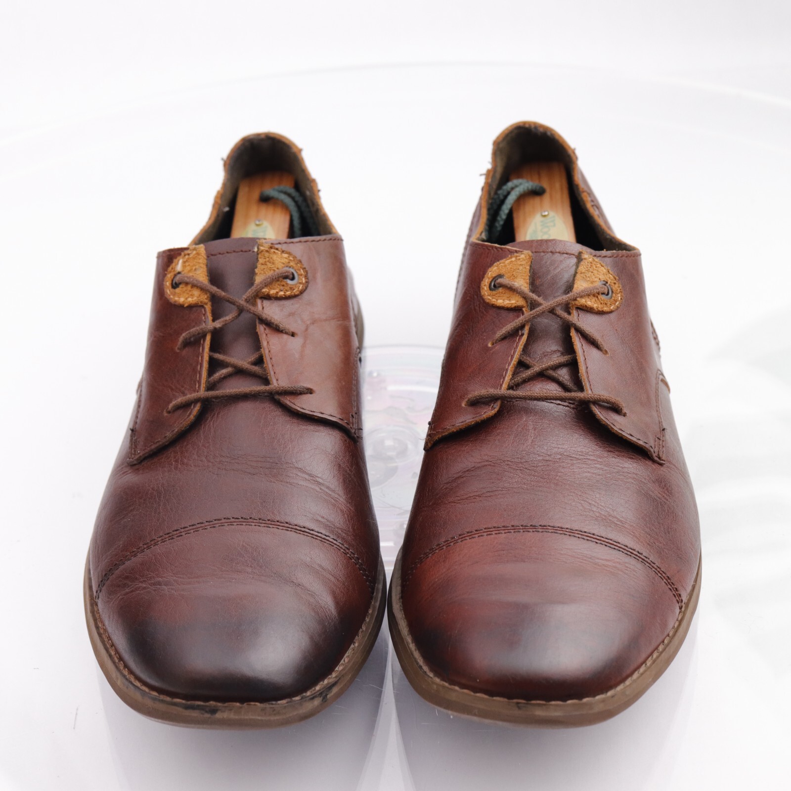 SAOLA Timberland Oxford da uomo taglia 13 ortolite marrone comfort pelle punta berretto 3 occhi