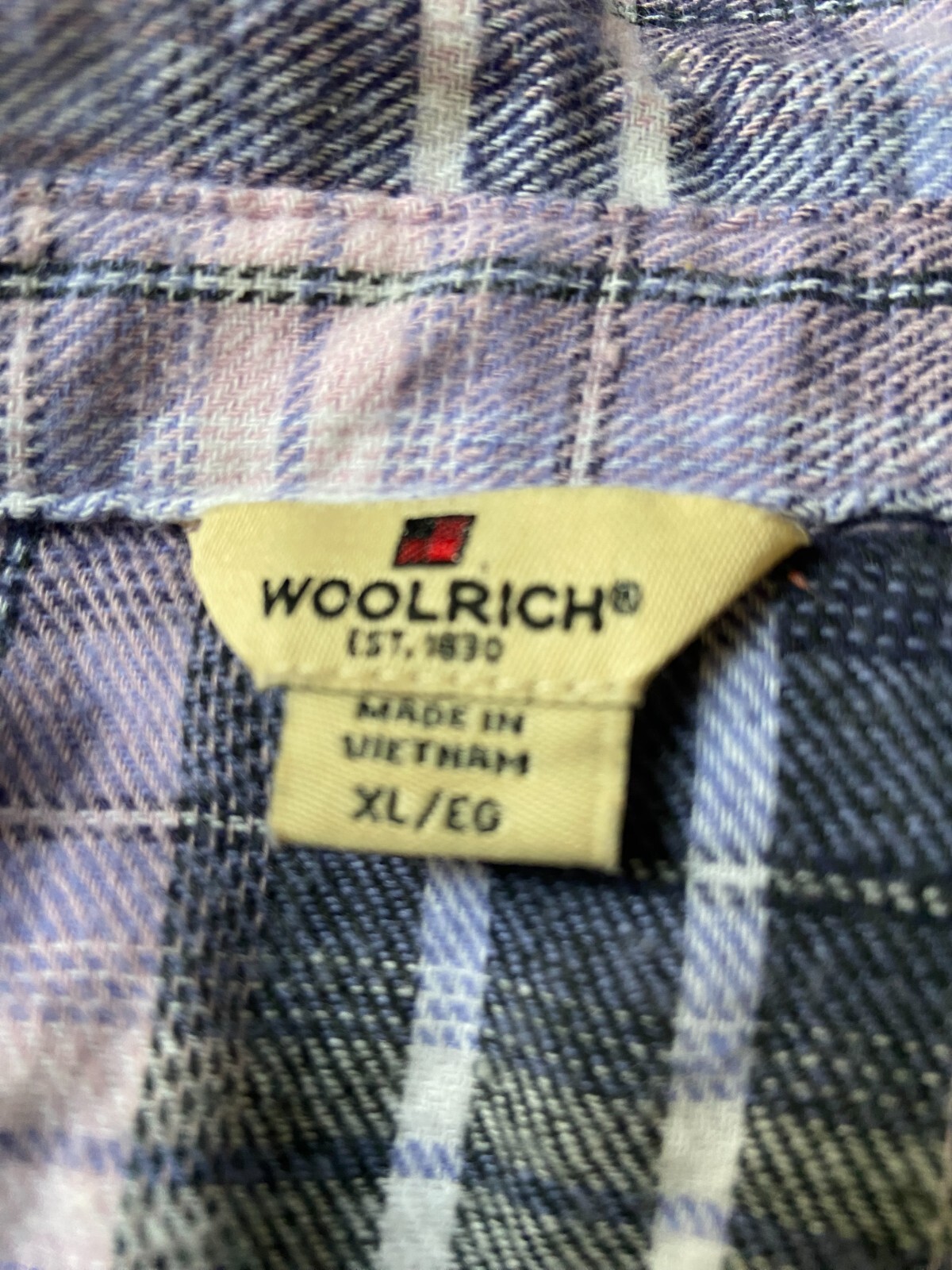 New Woolrich purple plaid flannel shirt XL