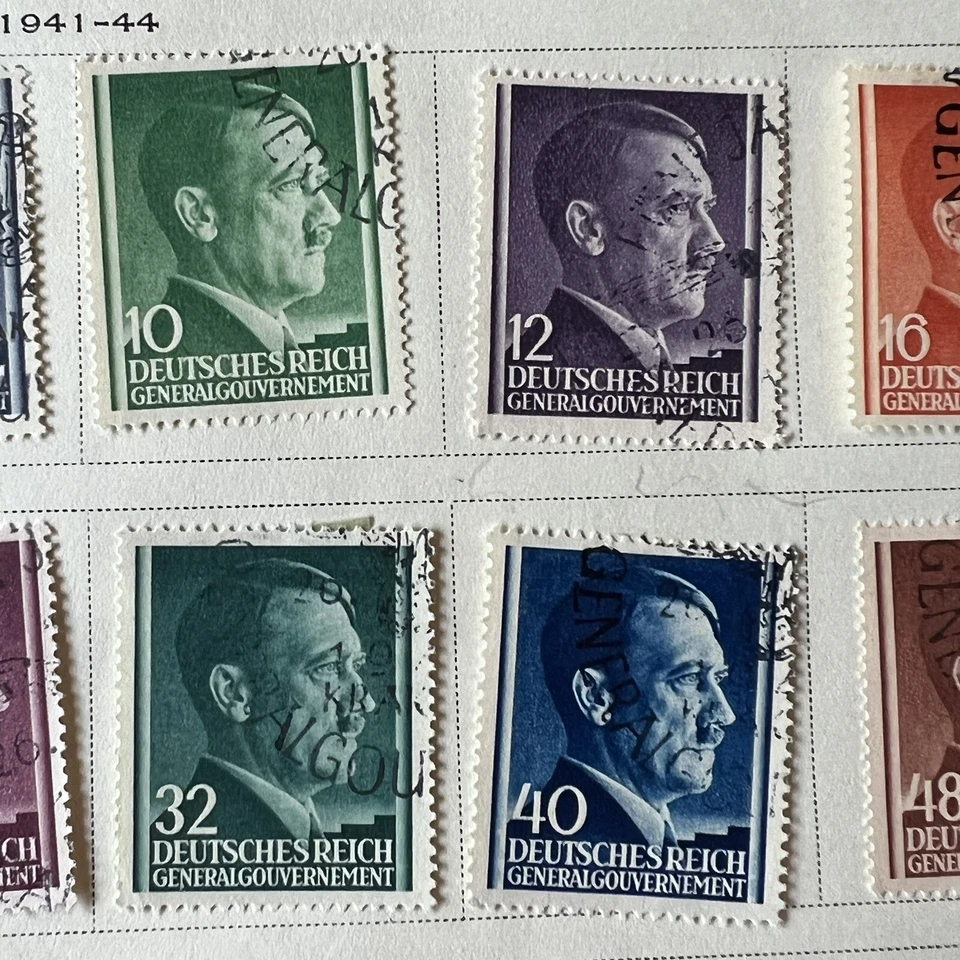 GERMANY WWII STAMP LOT WITH INTERESTING GENERAL GOVERNMENT FUNF CTO CANCELS - Image 3 of 4