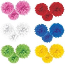 Paper Decorative Pom Poms Pack of 3