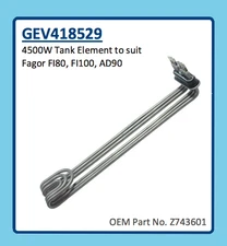 FAGOR DISHWASHER  TANK ELEMENT FI80, FI100, AD90 4500W GEV418529 Z743601