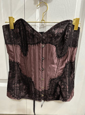 Adore me purple and black lace corset and panties