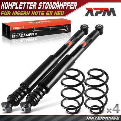 4x Komplett Stoßdämpfer Federbein Satz Hinterachse für Nissan Note E11 NE11