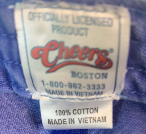 Cheers Boston Hat Baseball Cap Blue White Cotton Adjustable Strap OSFA TV Sitcom - Picture 6 of 6