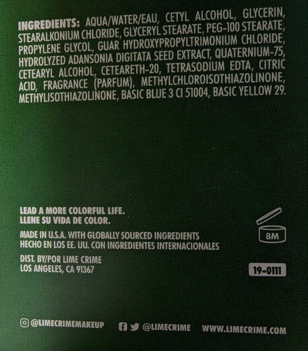 2 Pck-Lime Crime, UNICORN HAIR, Semi-Permanant Hair Color: JELLO, All hair types