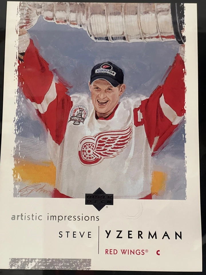 2002-03 UD 艺术印象艺术作品 Steve Yzerman 签名 #AI 17 带框照片 — 第 3/4 张图片