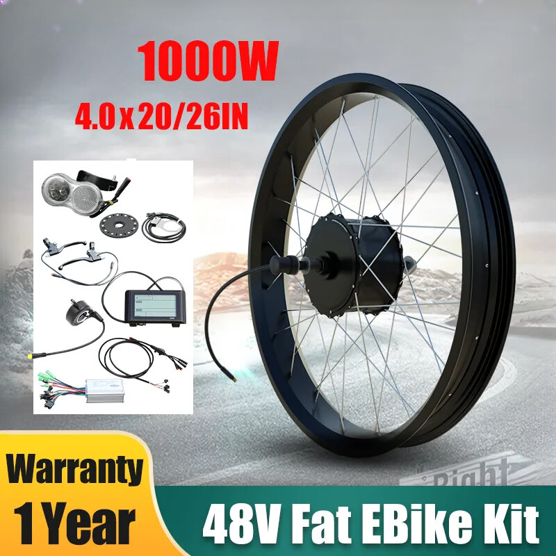 48v 1000wホイールモーター新品　20x4.0 電動ファットバイク用送料込 48V 1000W 20/26*4.0inch Snow E-bike Fat Tire Conversion Kit Hub