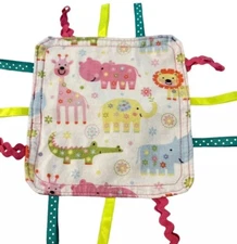 Lovey Taggie Tag Security Blanket Baby Toddler Hippo Giraffe Lion Tiger-