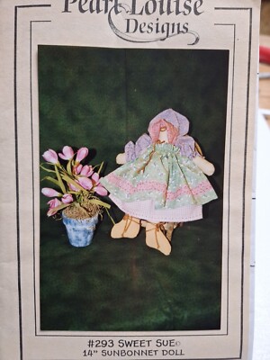 14'' Sweet Sue Sunbonnet Doll Pearl Louise 293 Craft Sewing Pattern Faceless UC