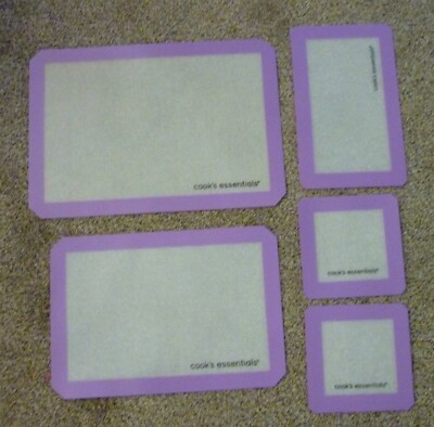 COOK'S ESSENTIALS 5 PIECE SILICONE BAKING MAT SET PURPLE NWOB