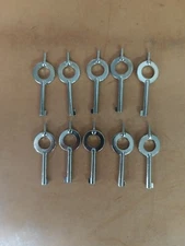 10 Pack Standard Issue Law Enforcement Handcuff Key  -  Lot of 10 Nickle Keys