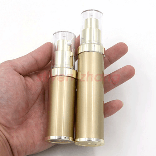 20ml 30ml Airless Bottle Electroplate Gold Pump Cosmetic Vacuum Plastic Travel - Picture 2 of 4