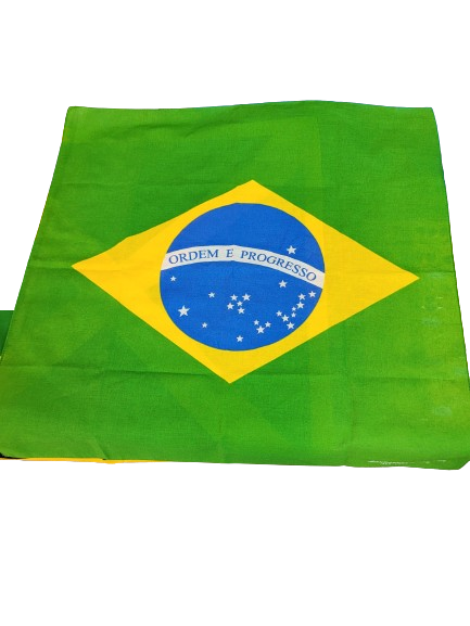 Foulard long motif drapeau du Brésil pour femme - Soyeux