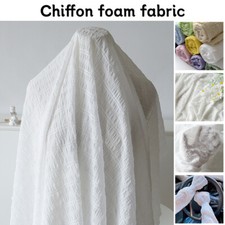 Elegant Chiffon pleated yarn Fabric for Dresses Blouses Breathable Sewing Fabric