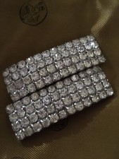 Vintage Rhinestone Shoe Buckles Signed MUSI