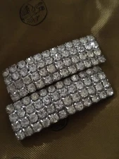 Vintage Rhinestone Shoe Buckles Signed MUSI