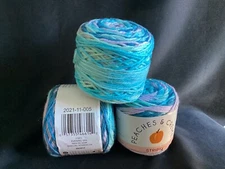 3 Peaches & Cream Stripey Yarn-Evening Sea #17015
