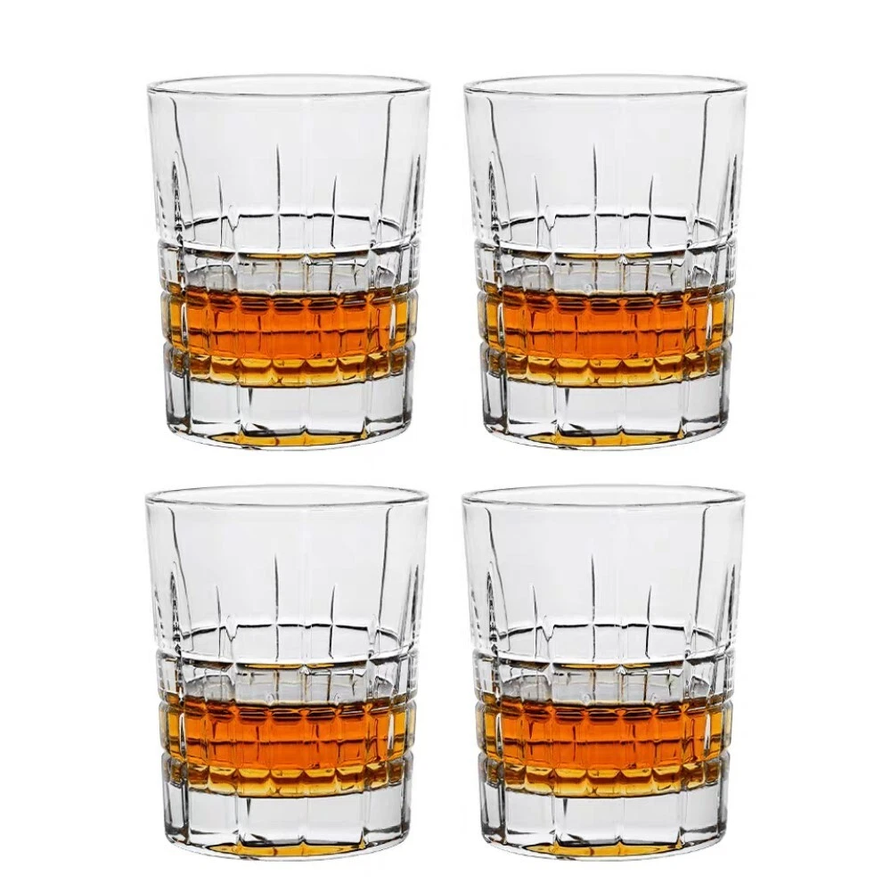 Bohemia Crystal Whisky Tumbler Drinking Glass Crystal 340ml 4pc