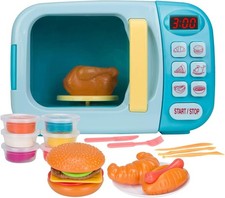 Children s Pretend Kitchen Microwave Set with Realistic Sounds Colorful Dough
