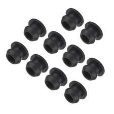 10 x Silicone Snap in Locking Hole Plugs Seal Cover Panel Round 8mm Black