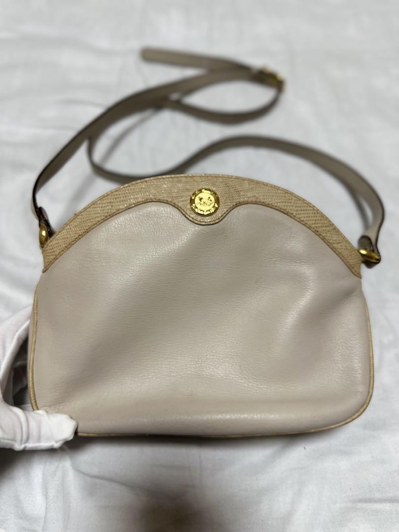 Celine Vintage Beige Leather Crossbody Shoulder Bag Limited Edition Rare VHTF