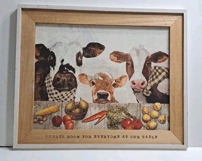 Cows At The Table Wooden Wall Decor ''There's Room For Everyone At Our Table''