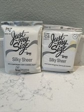 2 Vtg 90's Just My Size Silky Sheer Toe Pantyhose 1X Off Black Light Control NOS