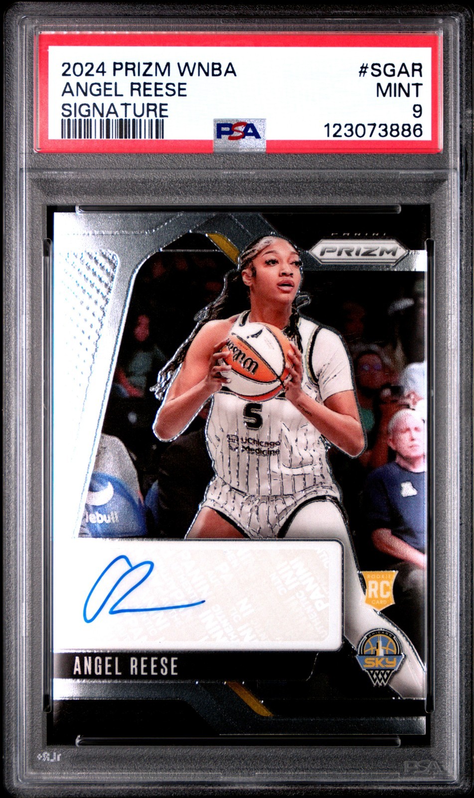 2024 Panini Prizm WNBA #SGAR Angel Reese RC Sigmature AUTO PSA Mint 9 Sky Dream