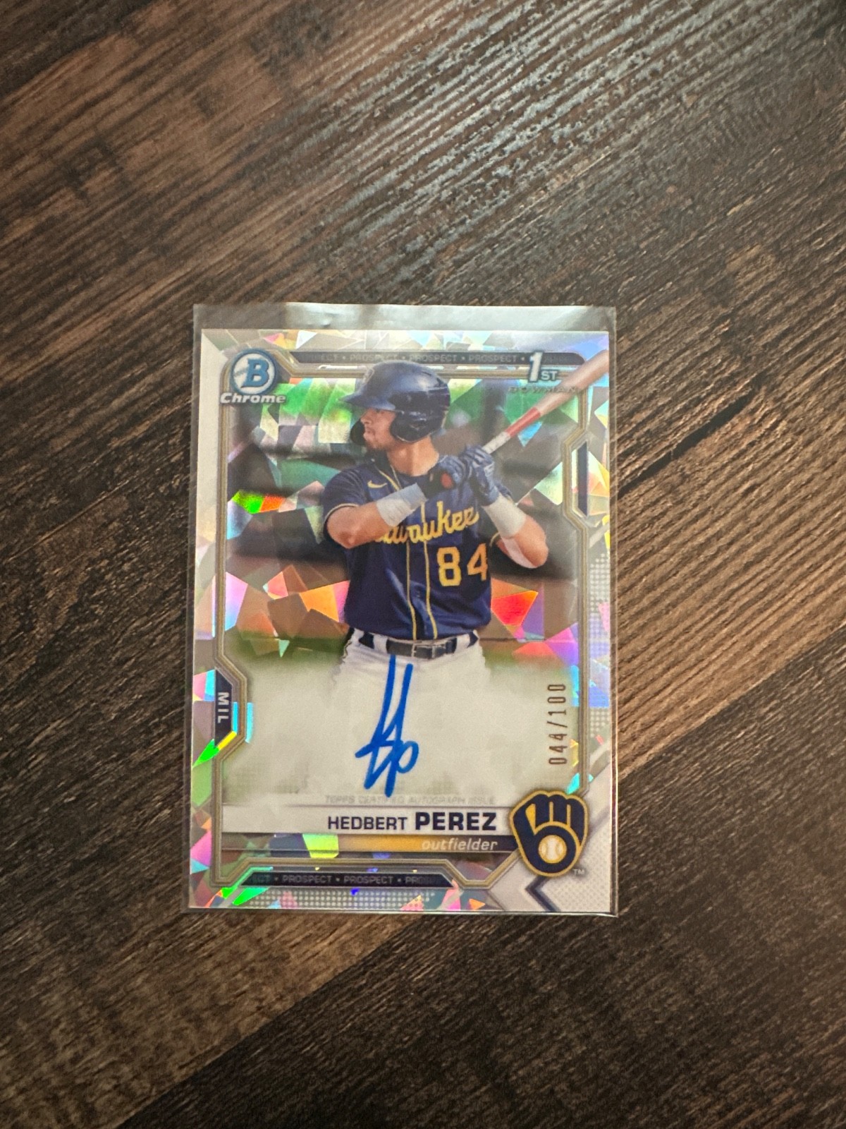 2021 Bowman Chrome Hedbert Perez 1st year Atomic Auto #/100