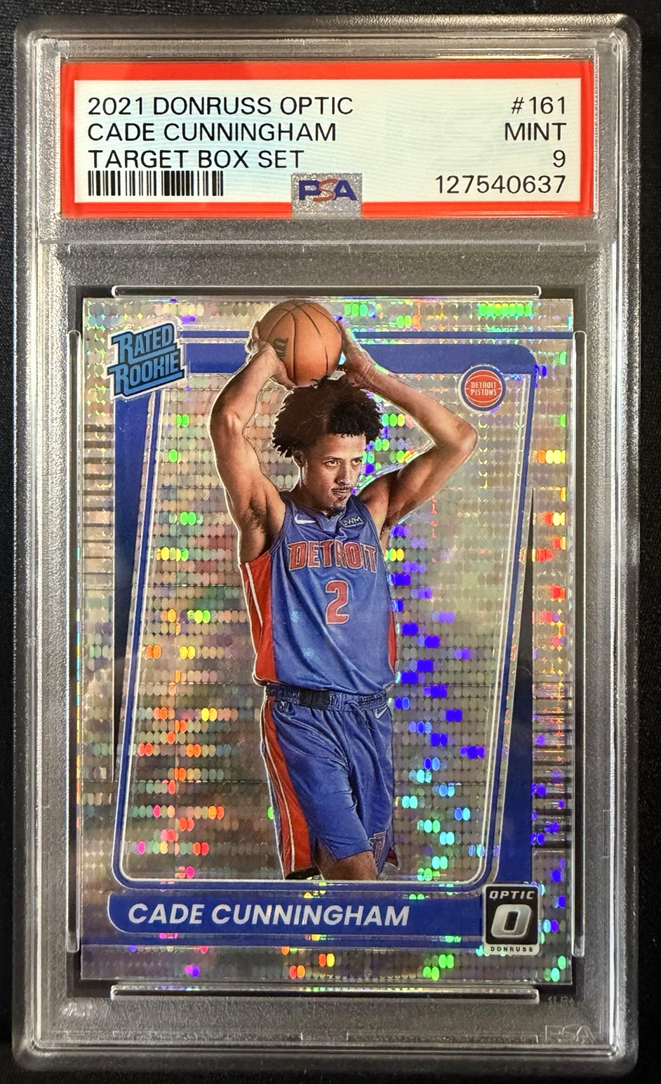 CADE CUNNINGHAM PSA 9 2021 DONRUSS OPTIC #161 RATED ROOKIE TARGET BOX SET PRIZM