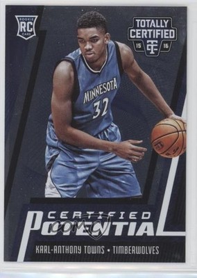 2015 Panini Totally Certified Potential /199 Karl-Anthony Towns #8 Rookie RC 1y8