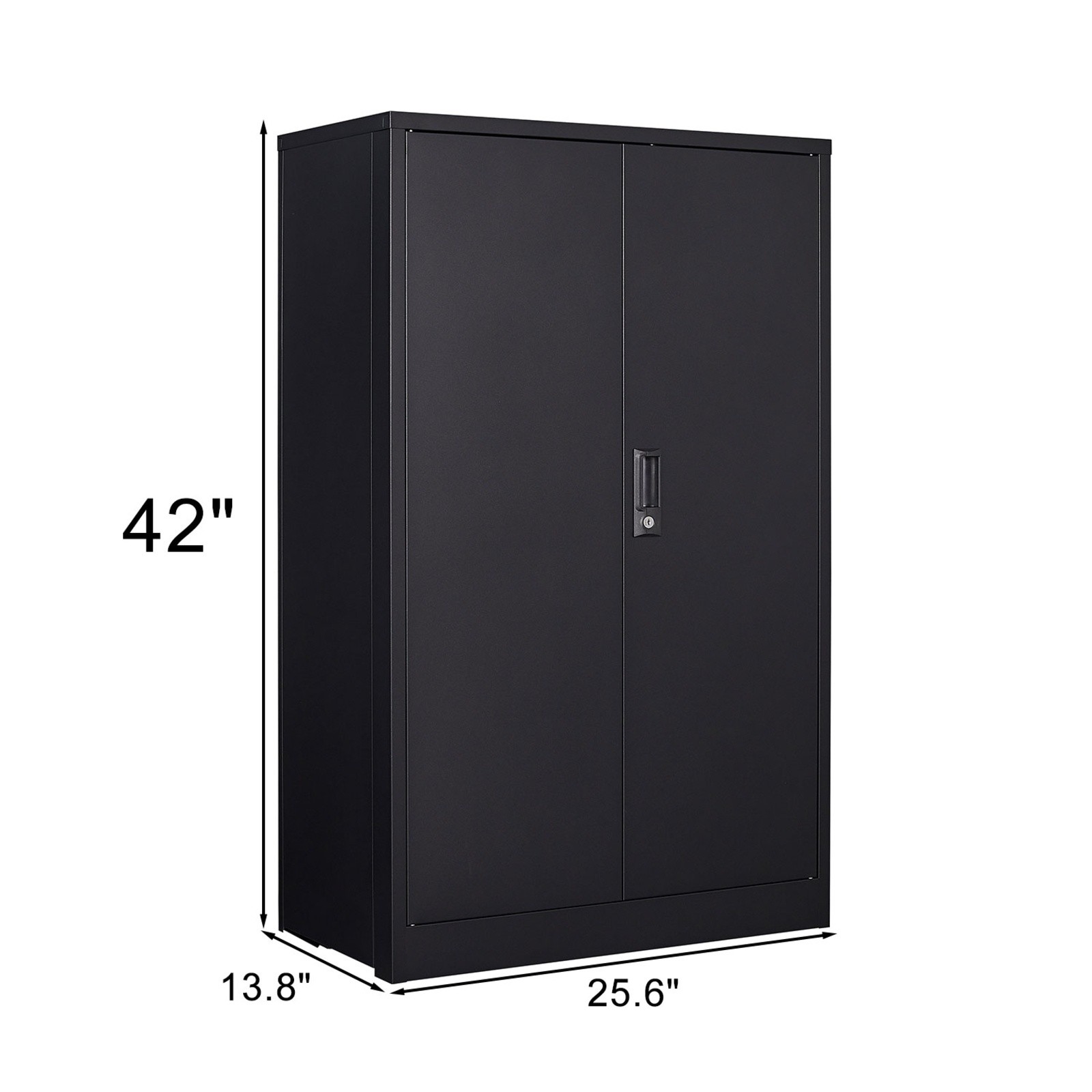 Metal Storage Cabinet with Locking Doors, Adjustable Shelf, Folding Filing Fits