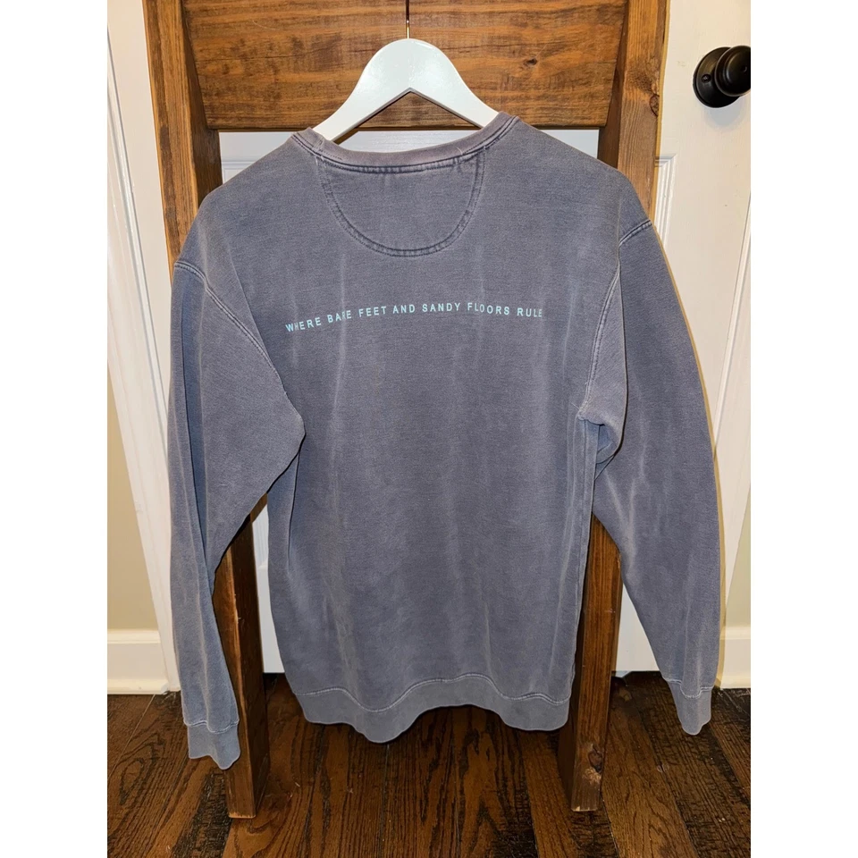 Комфорт цвета Seaside толстовка Crewneck графический пляж повседневный пуловер M - Изображение 3 из 3