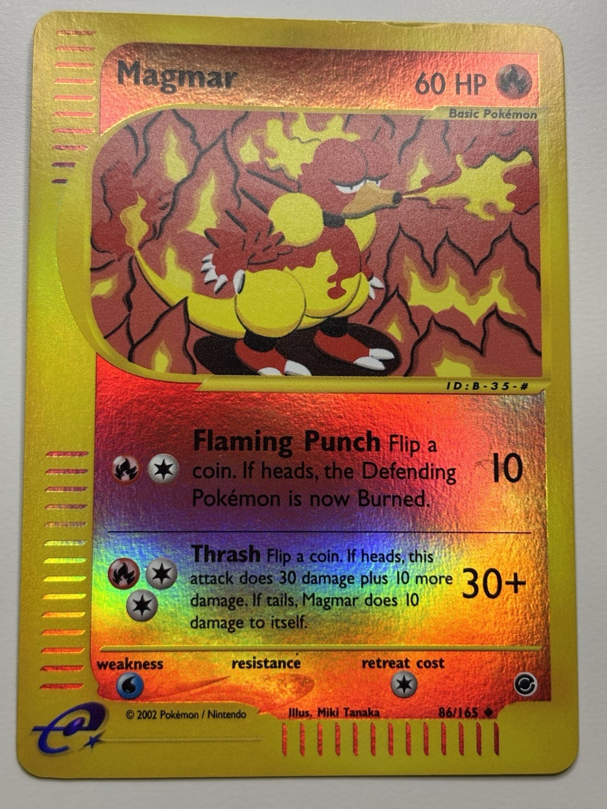 Pokemon 2002 Expedition - Magmar- Reverse Holo - 86/165 LP