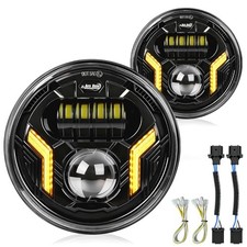 2PCS 7 inch Led Headlight Round H6024 Led Headlight with DRL Turn Signal 7-inch