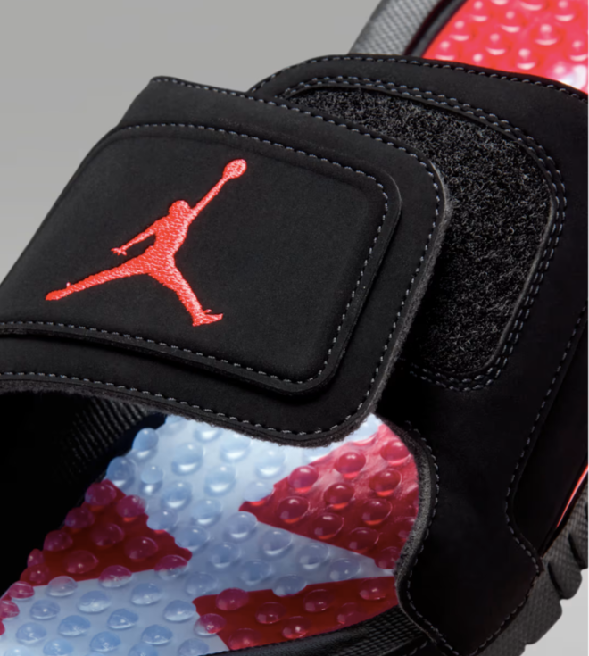 NIB Jordan Hydro VI Retro Slides, Men's Sandal, Black/Infrared 23