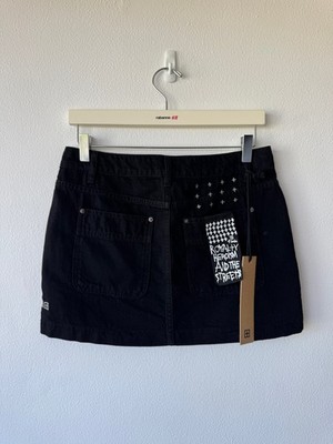 new Ksubi womens denim short mini skirt 26 8 low rider black
