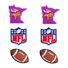 NFL Minnesota Vikings Football Team For Shoes Shoe Charms - 6 pieces