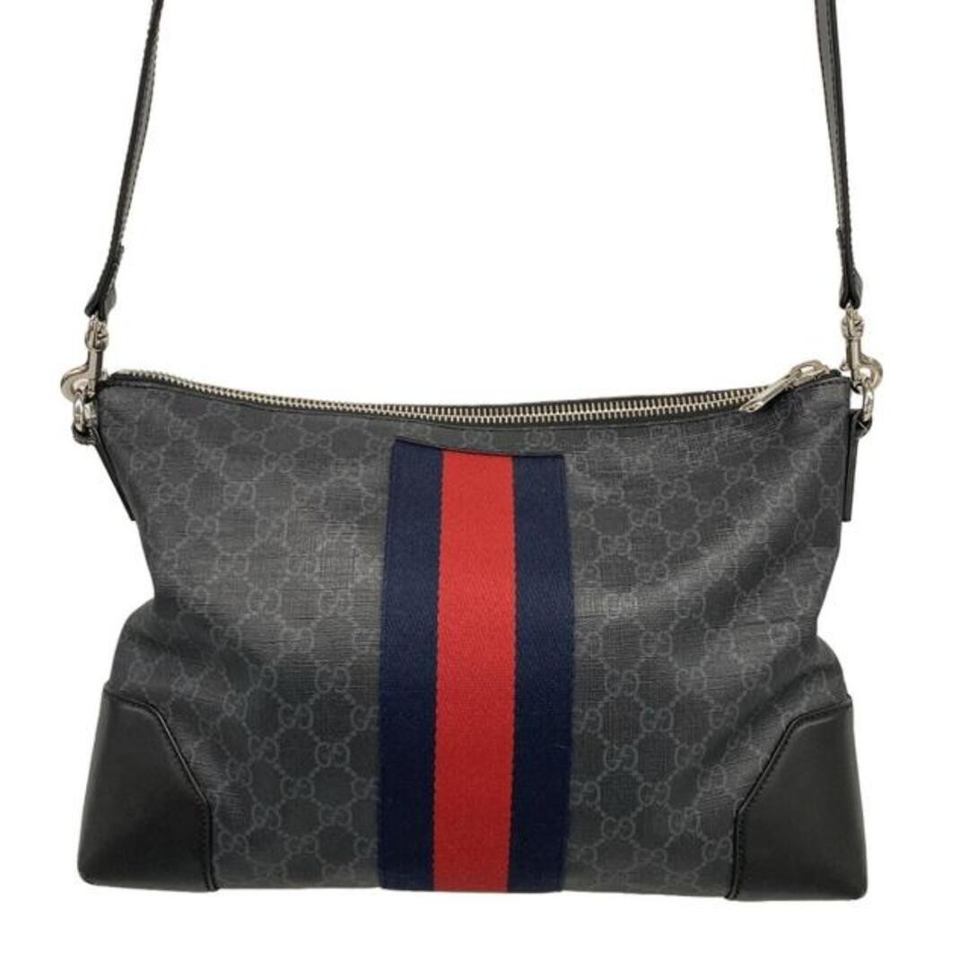 GUCCI GG Supreme Canvas Shoulder Bag Used Black/Navy 474139 thumbnail 4