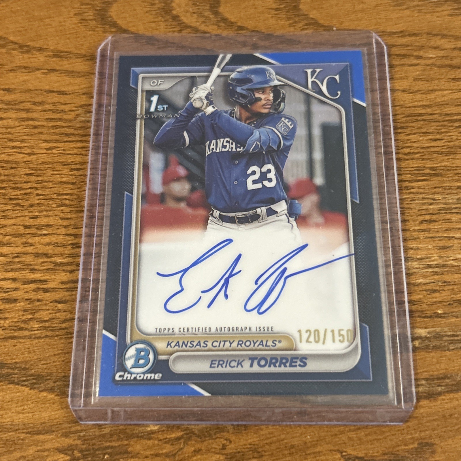 ERICK TORRES 2024 BOWMAN CHROME 1ST AUTOGRAPH BLUE REFRACTOR AUTO /150