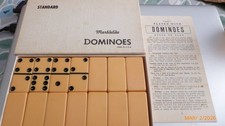 Vintage Puremco Marblelike Standard Dominoes 616 Ivory USA