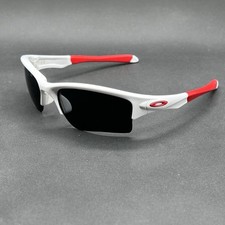Oakley OO9200-03 Quarter Jacket Youth Sunglasses White  Red Used w/ New Lenses
