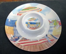 Serving Tray Chip And Dip Melamine 13" Ocean Beach Theme