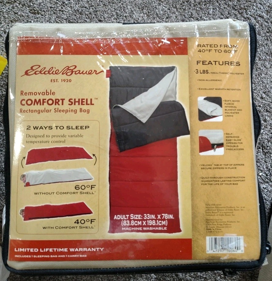 Vintage Eddie Bauer 40-60 Degree Sleeping Bag Removable Comfort