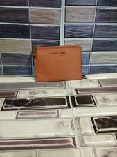 Michael Kors Womens Powder Key Ring Chain Coin Pouch ID Card Holder Wallet Pink