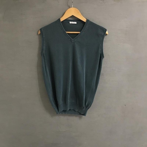 Men Zanieri Vest Green Cotton 36 / S / 44