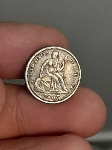 1887 Seated Liberty Dime VF-XF