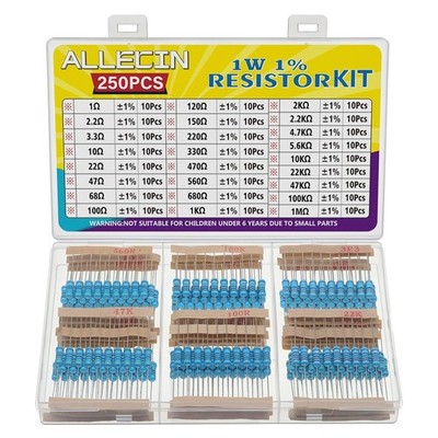 Widerstand Set 1W 1% 25 Werte Metallfilm Widerstände Sortiment elektrisch
