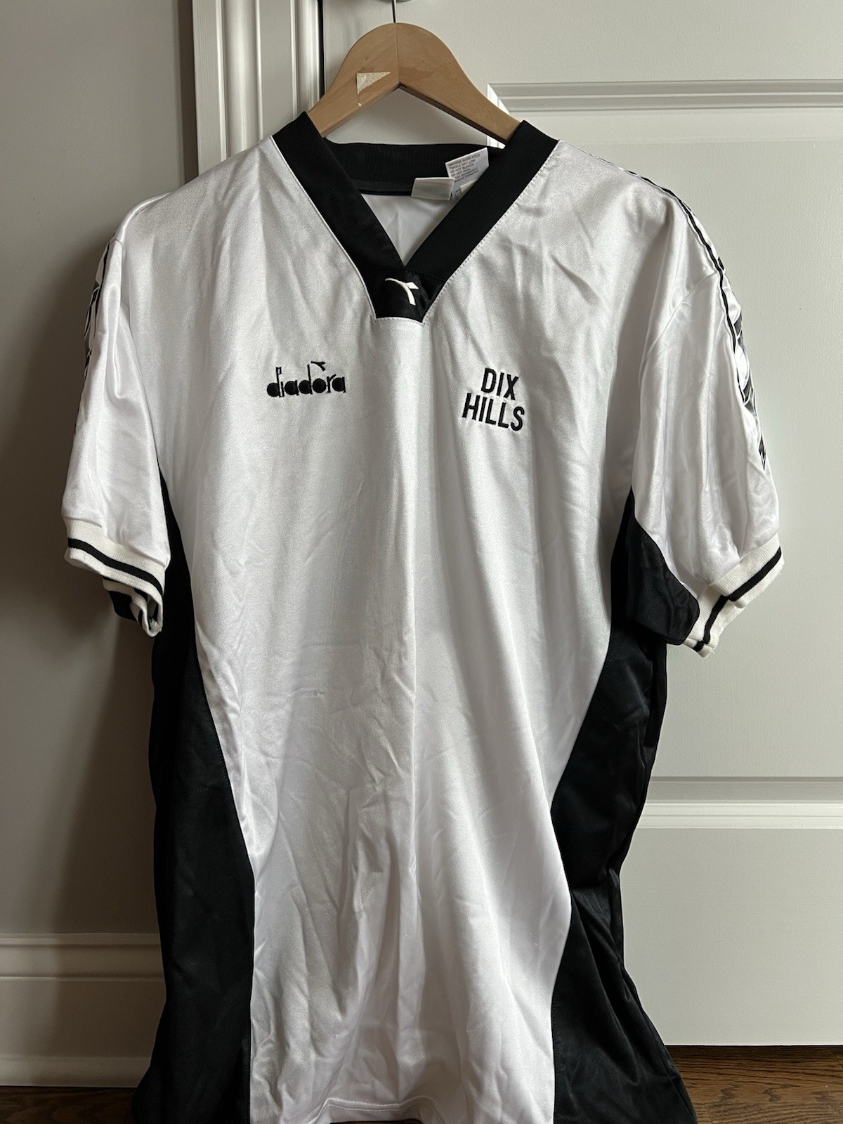 Diadora Vintage Soccer Jersey - White/Black Size L