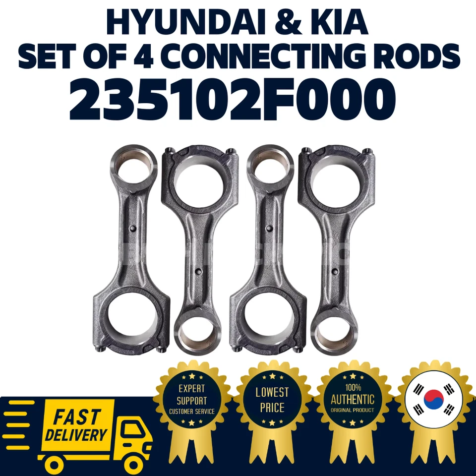 Jeu de 4 bielles de connexion d'origine OEM Hyundai Kia Santa Fe Tucson Sportage - Photo 1/1